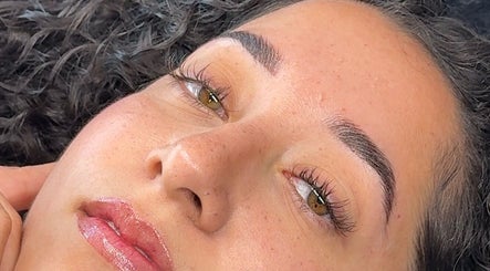 Close-up of well-groomed lashes and brows at Endless Lash Beauty Lounge, Miramar, Florida, US.