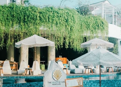 Charming poolside at Thala Spa by The Beach House Resort, Gili Trawangan, Nusa Tenggara Barat, Indonesia.