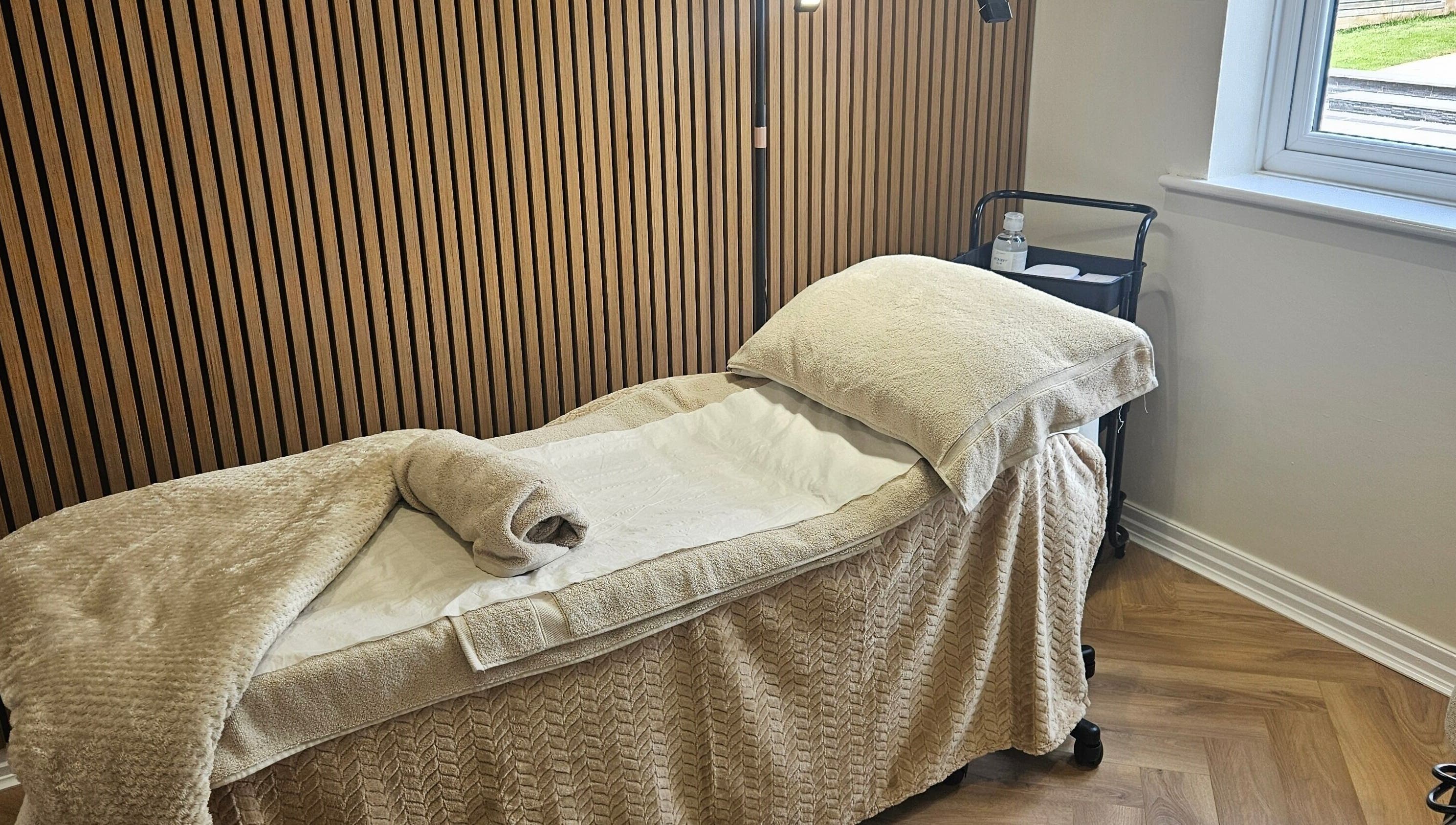 Relaxing treatment bed at The Skin Studio By Kathryn, Winsford, England, GB, for ultimate comfort.