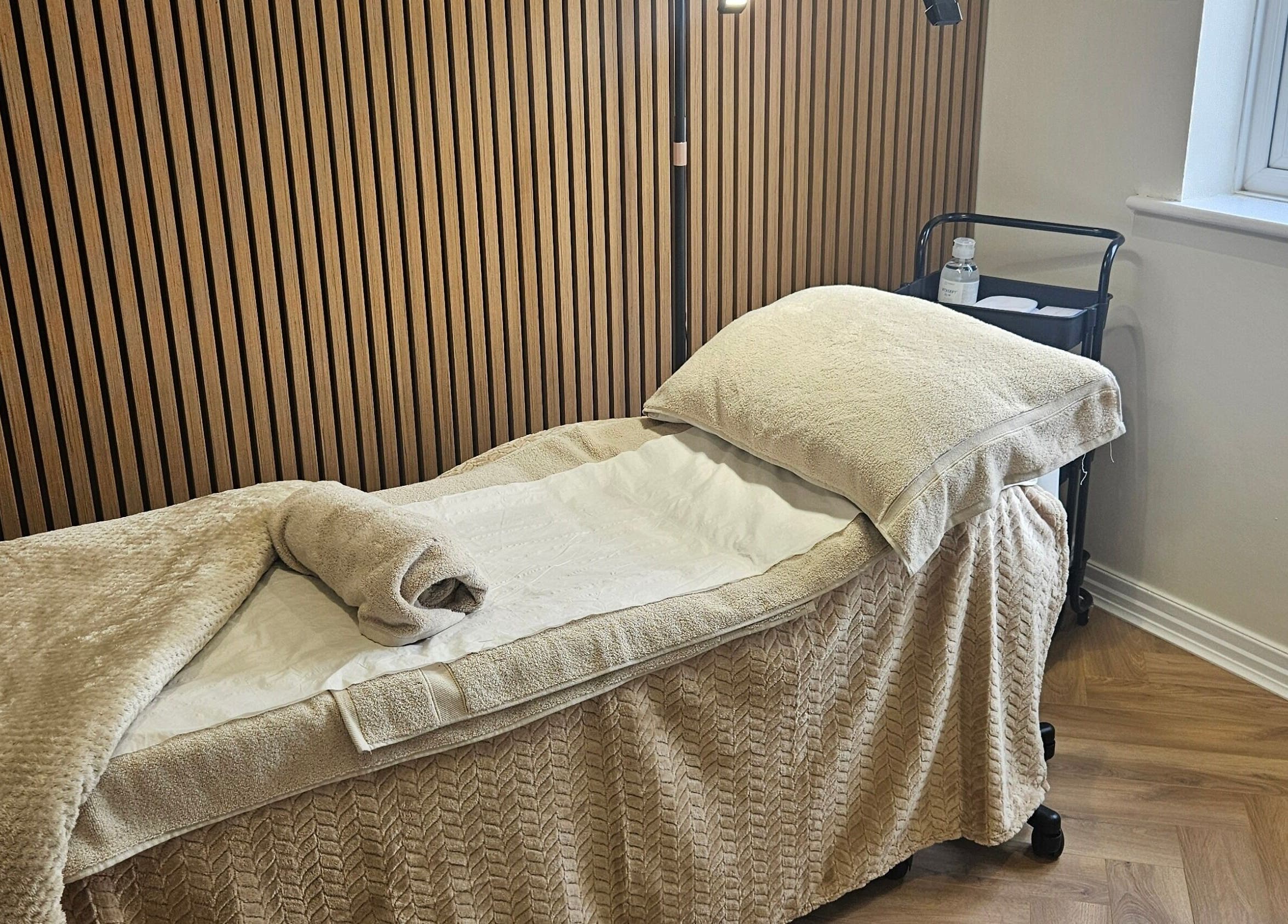Relaxing treatment bed at The Skin Studio By Kathryn, Winsford, England, GB, for ultimate comfort.