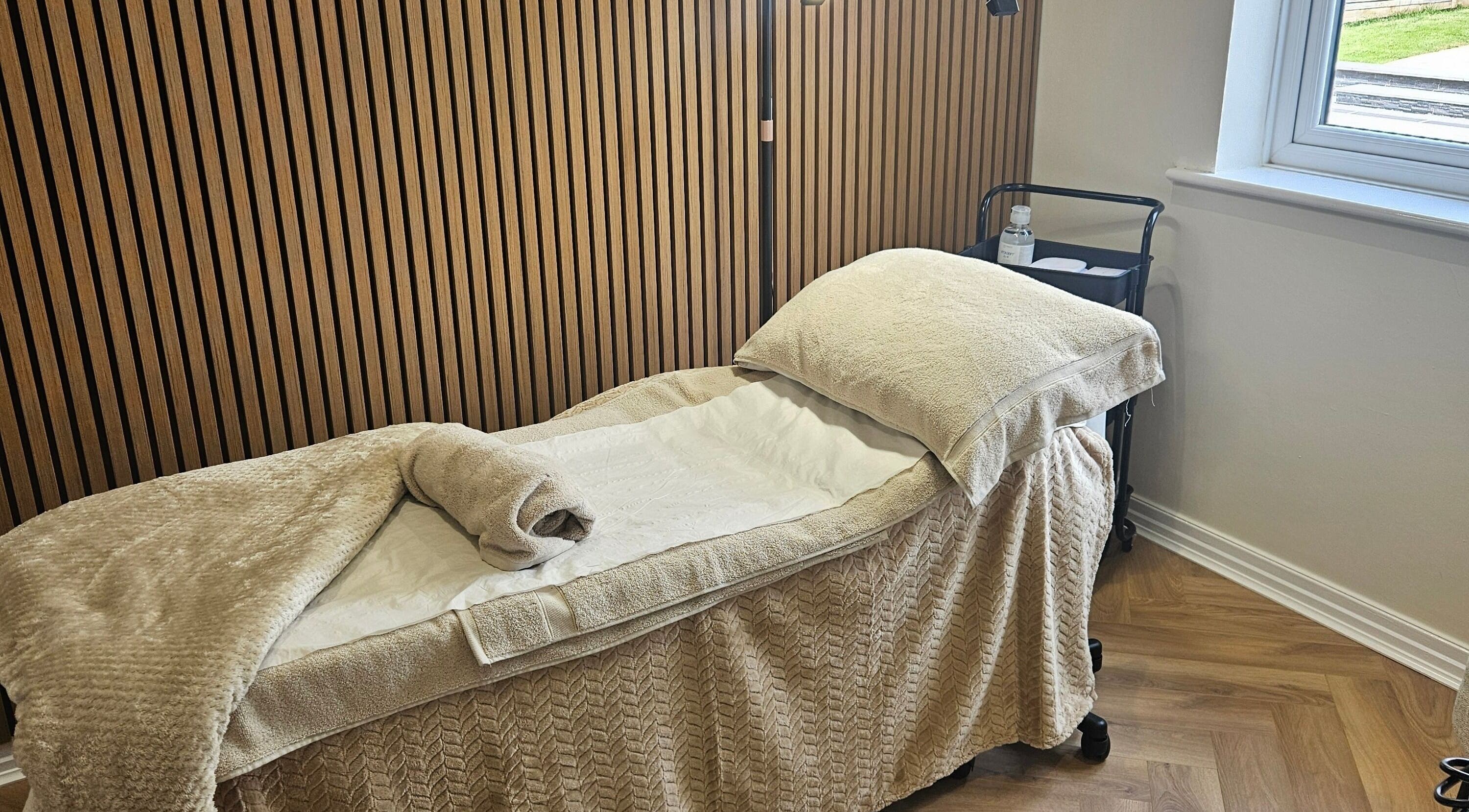 Relaxing treatment bed at The Skin Studio By Kathryn, Winsford, England, GB, for ultimate comfort.