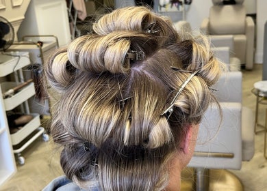 Elegant updo hairstyle at The Blowdry Lounge by Alexandra in Upton Northampton, England, GB.