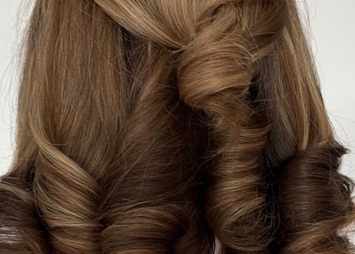 Elegant curls crafted at The Blowdry Lounge by Alexandra, Upton Northampton, England, GB.
