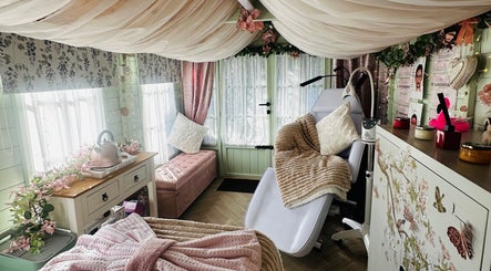 Luxurious massage room at Serenity View Massage & Beauty, Ashbourne, England, GB, with elegant decor.