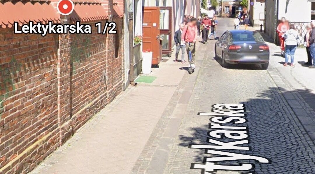 Летикарская улица возле Fryzjer Tati, Гданьск, Войводство Поморское, PL.