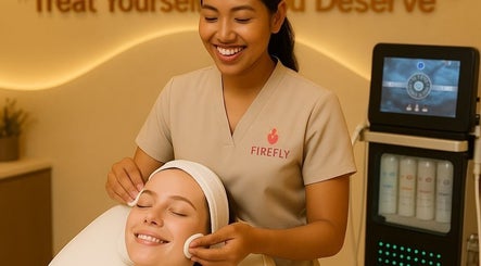 Aesthetician at Firefly Laser and Aesthetics Bali providing facial treatment, Bali, Bali, ID.