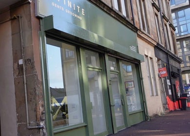 Exterior view of INFINITE Gents Grooming in Glasgow, Scotland, GB.