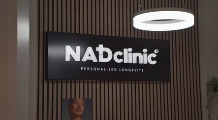 Illuminated NADclinic London sign and modern design in London, England, GB.