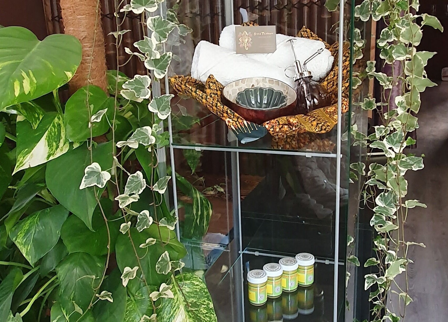 Tropical plant and spa products at Good Thaimes Massage, Altea, Comunidad Valenciana, ES.