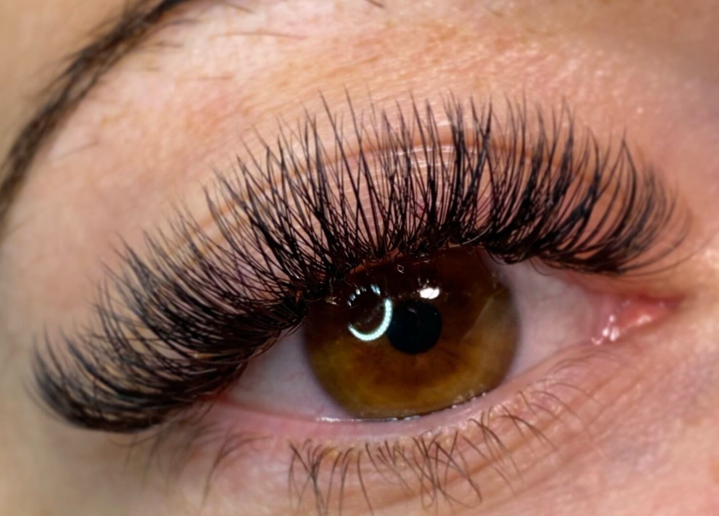 Close-up of eyelash extensions at By Frankie Zoe - Milton, Stoke-on-Trent, England, GB.