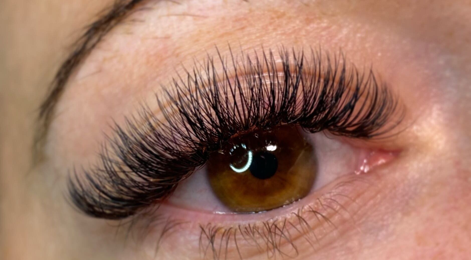 Close-up of eyelash extensions at By Frankie Zoe - Milton, Stoke-on-Trent, England, GB.