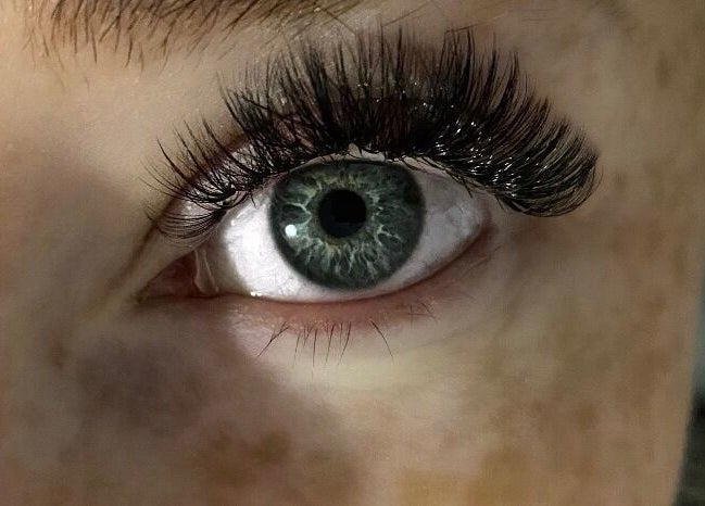 Close-up of styled eye with voluminous lashes at By Frankie Zoe - Milton, Stoke-on-Trent, England, GB.