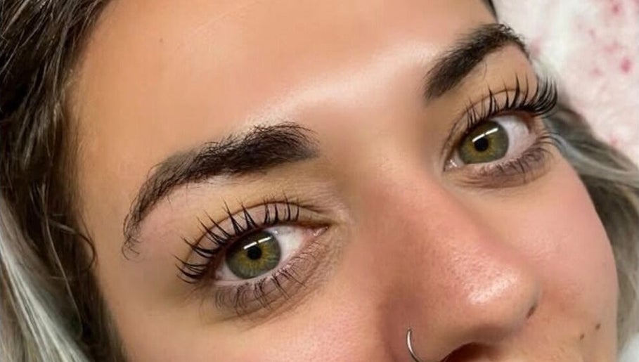 Close-up of eye with styled lashes at By Frankie Zoe - Congleton (at Skin & Beauty by Sarah-Jayne), Congleton, England, GB.