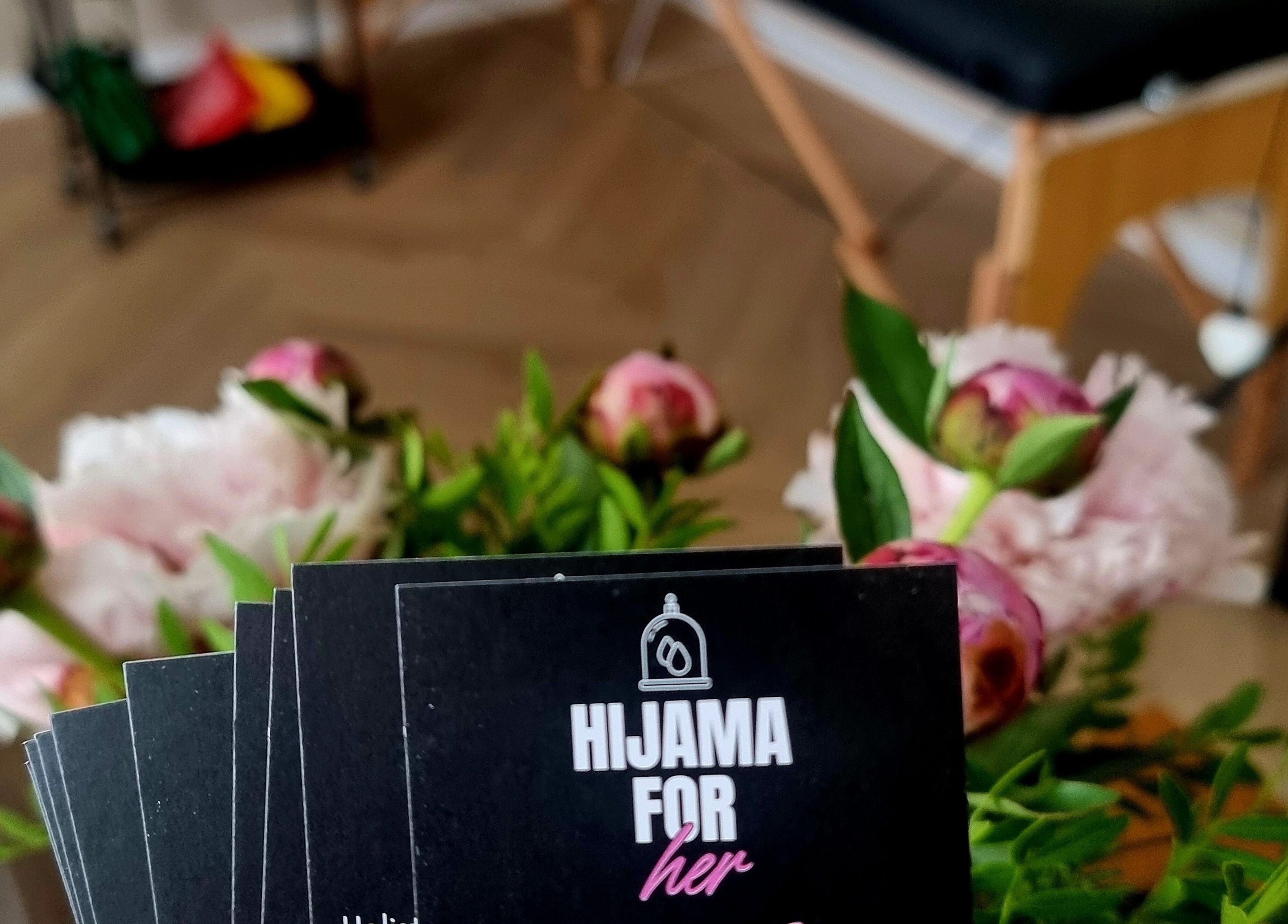 Hijama for Her cards with pink flowers in Tipton, England, GB wellness space.
