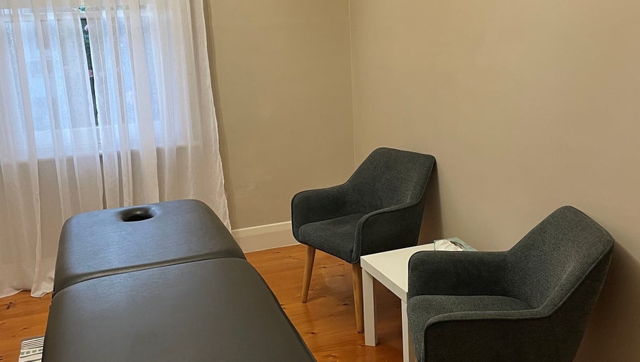 Relaxing treatment room at My Circle of Wellness, Mount Gambier, South Australia, AU with massage table.