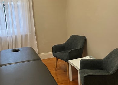 Relaxing treatment room at My Circle of Wellness, Mount Gambier, South Australia, AU with massage table.