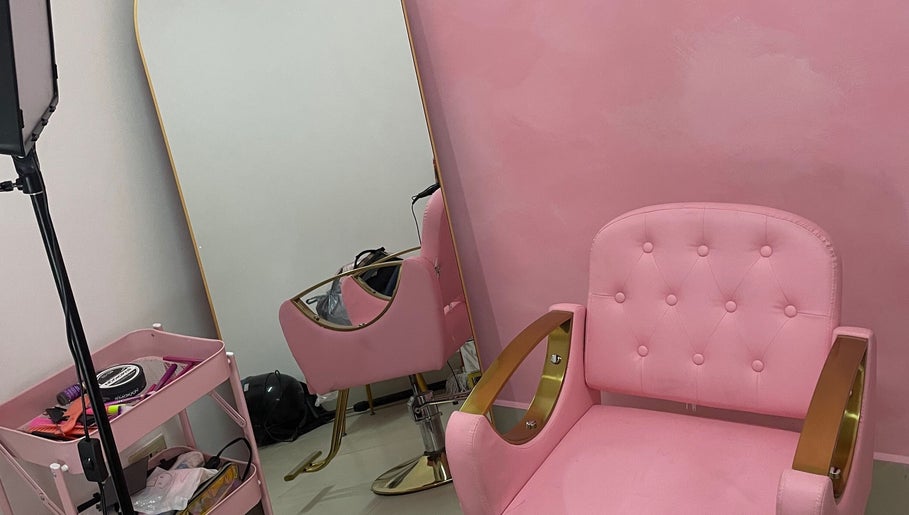 Chic pink salon chair at The Beauty Boulevard, San Juan, San Juan-laventille Regional Corporation, TT.