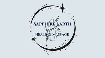 Logo of Sapphire Earth Healing Massage in Centralia, Washington, US, featuring stars and a crystal design.