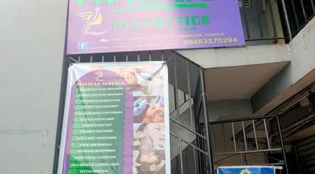 Entrance of Lanemms Aesthetics in Manila, Metro Manila, PH showcasing service banner.