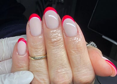 Elegant nail art with pink tips at Gel Ave., Highett, Victoria, AU enhances beauty and style.