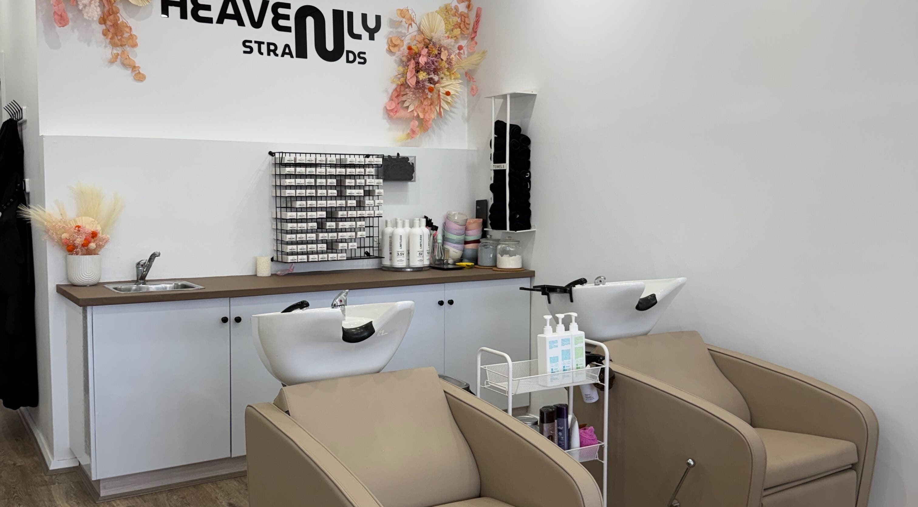 Heavenly Strands Glen Alpine offers plush salon chairs and modern sinks for a premium experience in New South Wales, AU.