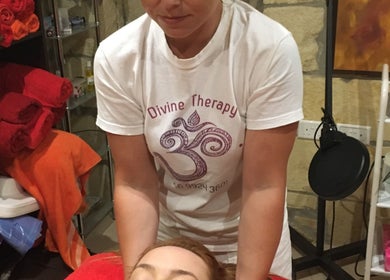 Massage session at Divine Therapy by Katarína in Ix-xagħra, MT, showcasing relaxation and wellness.
