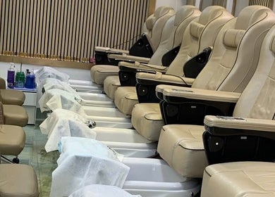Luxurious pedicure chairs at USA STAR NAILS CLAPHAM SOUTH, London, England, GB for ultimate comfort.