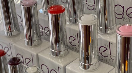 Variety of colorful gel nail bottles at The Nail Station, Porepunkah, Victoria, AU.