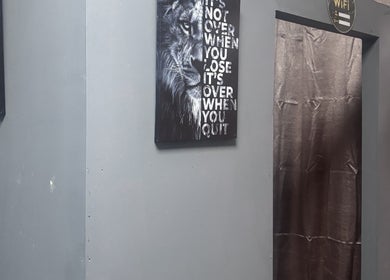 Motivational wall art at Royal Warriors Barbershop, San Fernando, Princes Town Regional Corporation, TT.