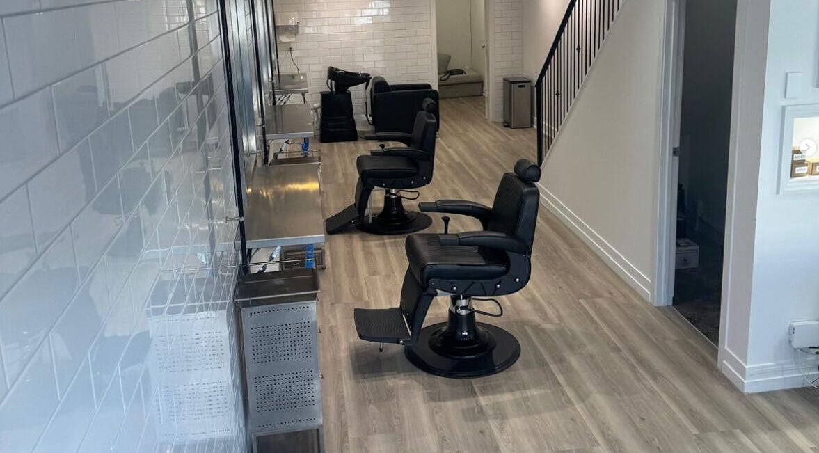 Modern barber chairs at Tokoya Barber and Salon, Auckland, NZ offer comfort and style.