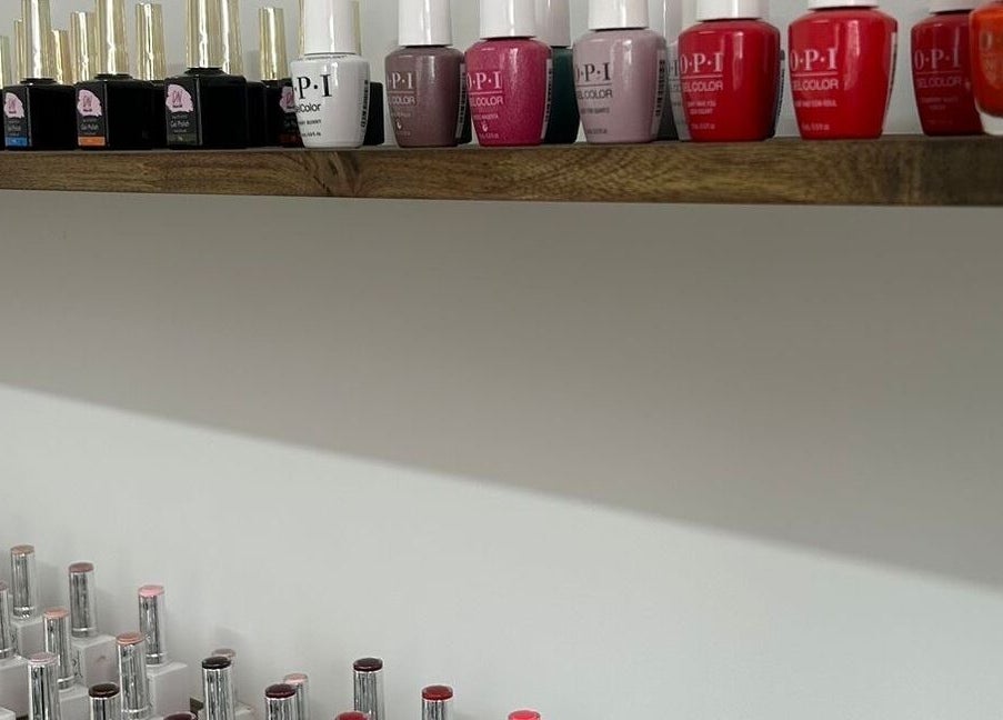 Nail polish collection at Tokoya Barber and Salon, Auckland, Auckland, NZ, showcasing vibrant colors.