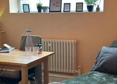 Cozy therapy room at A Gentle Pace Hypnotherapy, Newcastle upon Tyne, England, GB, featuring a comfortable seating area.