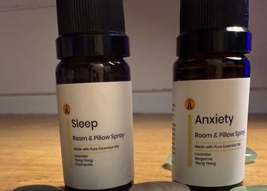 Sleep and Anxiety sprays for room at A Gentle Pace Hypnotherapy, Newcastle upon Tyne, England, GB.