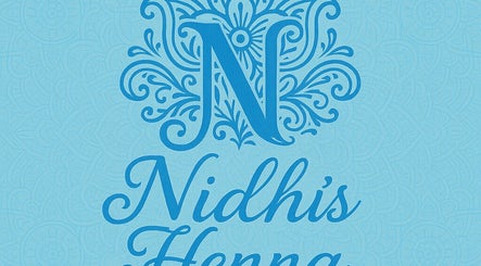 Nidhis Henna Coventry logo on a blue ornate background, representing the beauty venue in Coventry, England, GB.