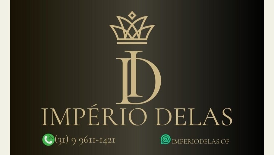 Logo do Império Delas em Minas Gerais, BR, em fundo preto com contato de WhatsApp.
