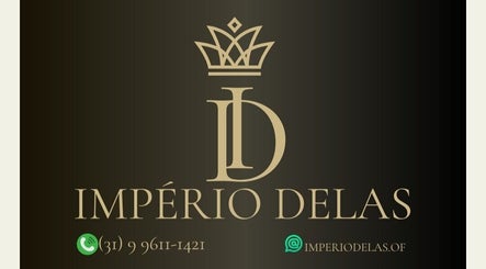 Logo do Império Delas em Minas Gerais, BR, em fundo preto com contato de WhatsApp.