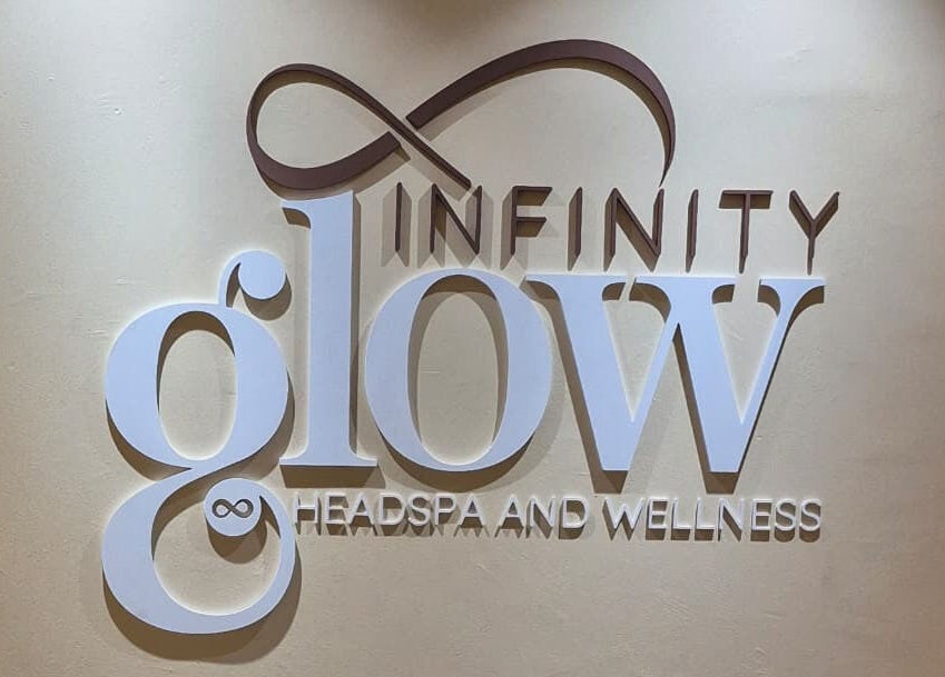 Infinity Glow Headspa signage at Petaling Jaya, Selangor, MY embodies elegance and wellness.
