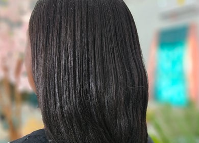 Luxurious straight hair styled at Renew Beauty Institute, Saint George's, Saint George, GD.