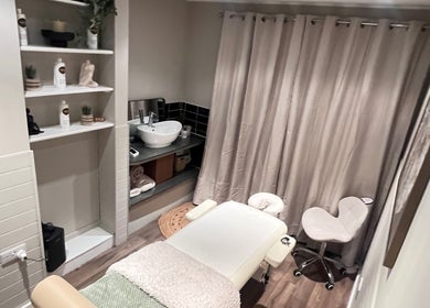 Calming interior of Xela Massage and Recovery, Willerby, England, GB, showcasing a peaceful treatment room.