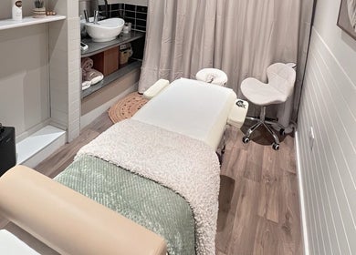 Cozy massage bed at Xela Massage and Recovery in Willerby, England, GB, offering a serene wellness retreat.