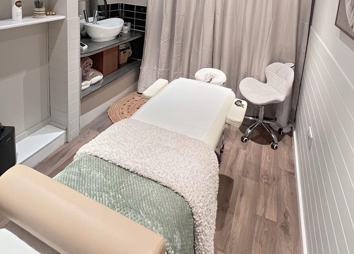 Cozy massage bed at Xela Massage and Recovery in Willerby, England, GB, offering a serene wellness retreat.