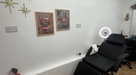 Modern beauty treatment room at BABE Aesthetics, Billingham, England, GB with stylish decor and comfortable chair.