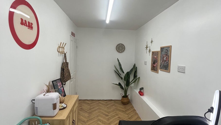 Stylish interior of BABE Aesthetics, Billingham, England, GB featuring modern decor and minimalist design.