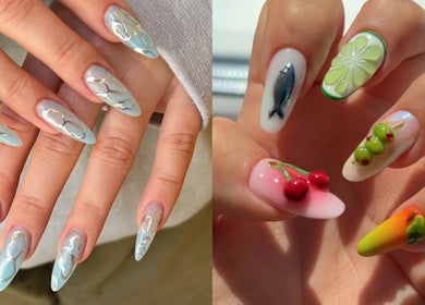 Intricate nail art at Nailigion, Cluj-napoca, Județul Cluj, RO, featuring unique patterns and vibrant colors.