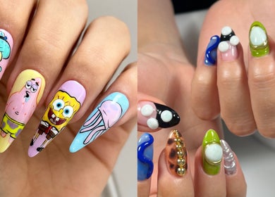 Creative nail art featuring cartoon and abstract designs at Nailigion, Cluj-napoca, Județul Cluj, RO.
