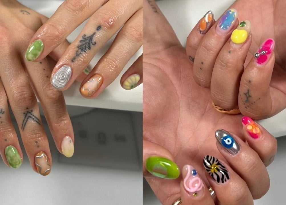 Vibrant artistic nail designs at Nailigion, Cluj-napoca, Județul Cluj, RO showcasing unique patterns.