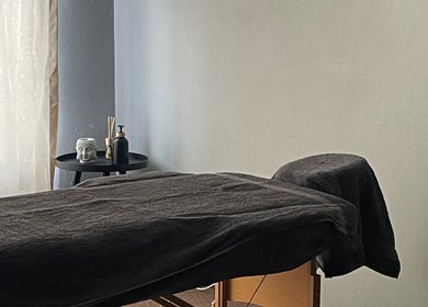 A tranquil massage room at Serenity Spa, Kuruman, Northern Cape, ZA, with a comfortable massage table.