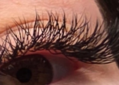 Close-up of beautifully enhanced lashes at Blissful Beauty, Taunton, England, GB showcasing expert eyelash styling.