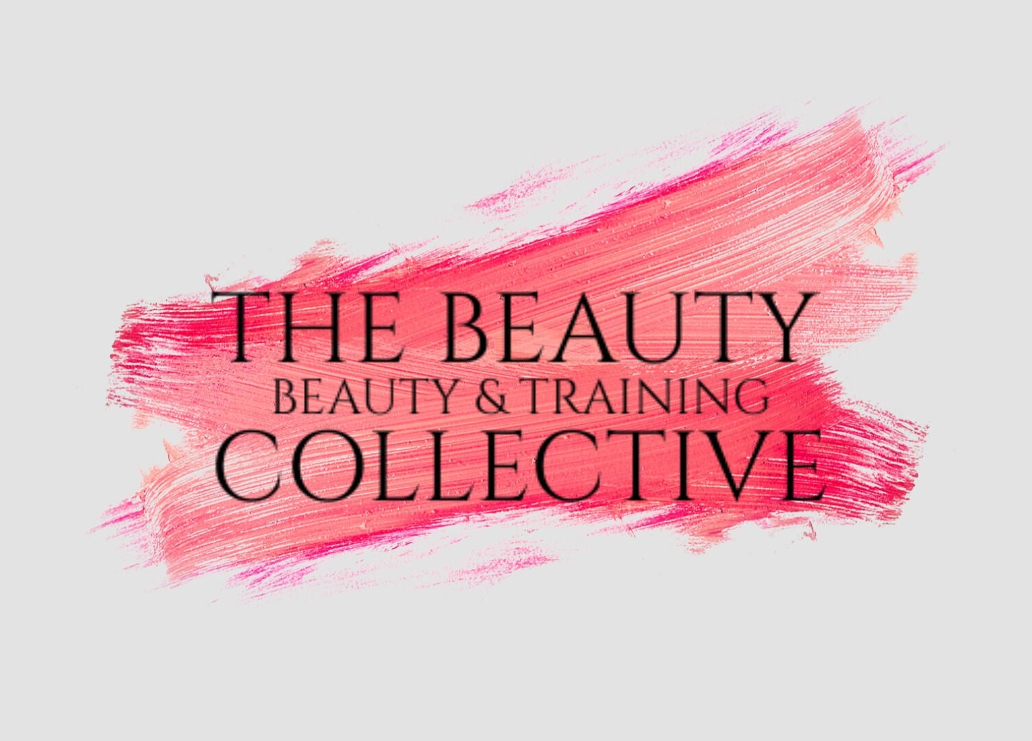 The Beauty Collective logo with pink brushstrokes, located in Dungarvan, County Waterford, IE.