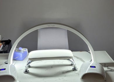 Modern nail station at Gel Nails by Mel, Barataria, San Juan-laventille Regional Corporation, TT.
